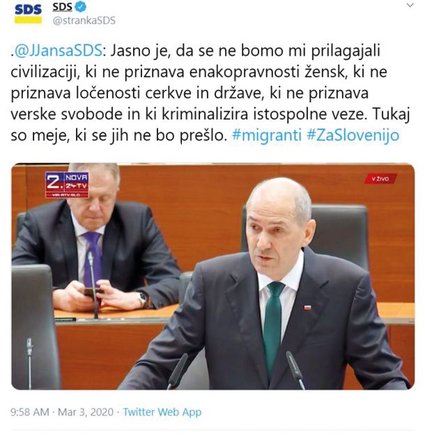 Janša je sposoben reči karkoli. Njegova SDS se lahko leta in leta bori proti pravicam istospolnih, lahko pomaga organizirati referendum proti družinskemu zakoniku, nato pa pravice istospolnih povzdigne v civilizacijski dosežek.