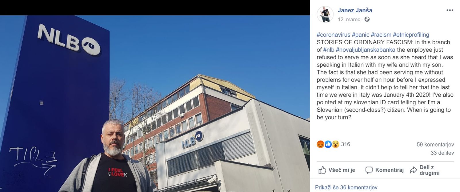 Zapis Janeza Janše na Facebooku