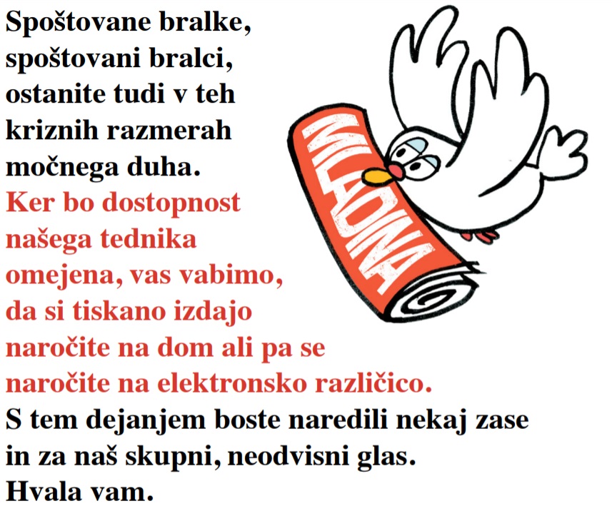 Zagotovite si svoj izvod Mladine tudi v karanteni 