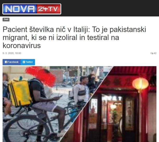 Naslov na spletnem portalu Nova24TV