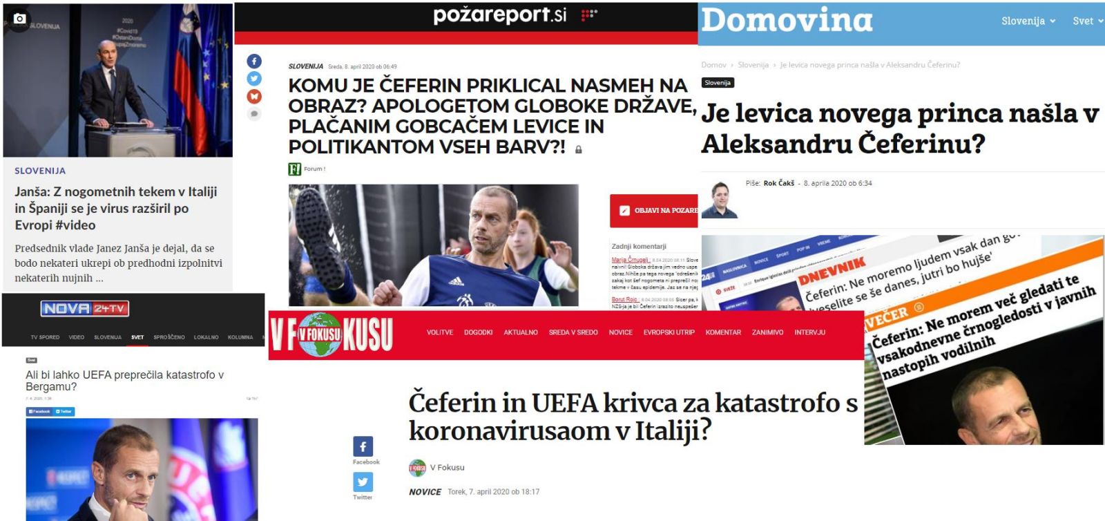 Le kratek pregled današnjih in včerajšnjih naslovov: Čeferin je kriv in nevaren