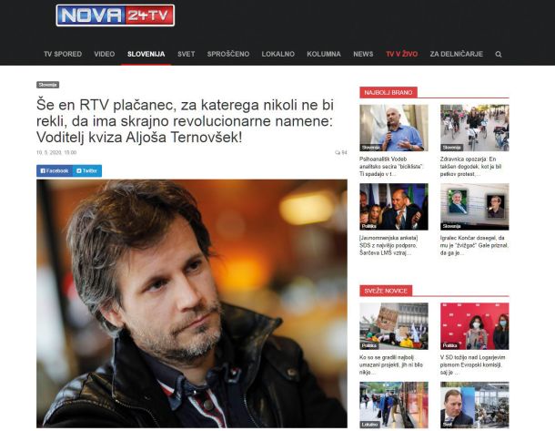 Ker je Aljoša Ternovšek, igralec in voditelj kviza Vem!, na osebni Facebook strani objavil imena poslancev, ki vsakič dvignejo »roko za Velikega vodjo«, je hitro postal plačanec s skrajno revolucionarnimi nameni. Na Novi24tv pišejo, da njegovi zapisi izražajo »skrajno pristransko in brezkompromisno gonjo proti vodji koalicije in vladajoči politični opciji, obenem pa kažejo na nizko osebno kulturo«.