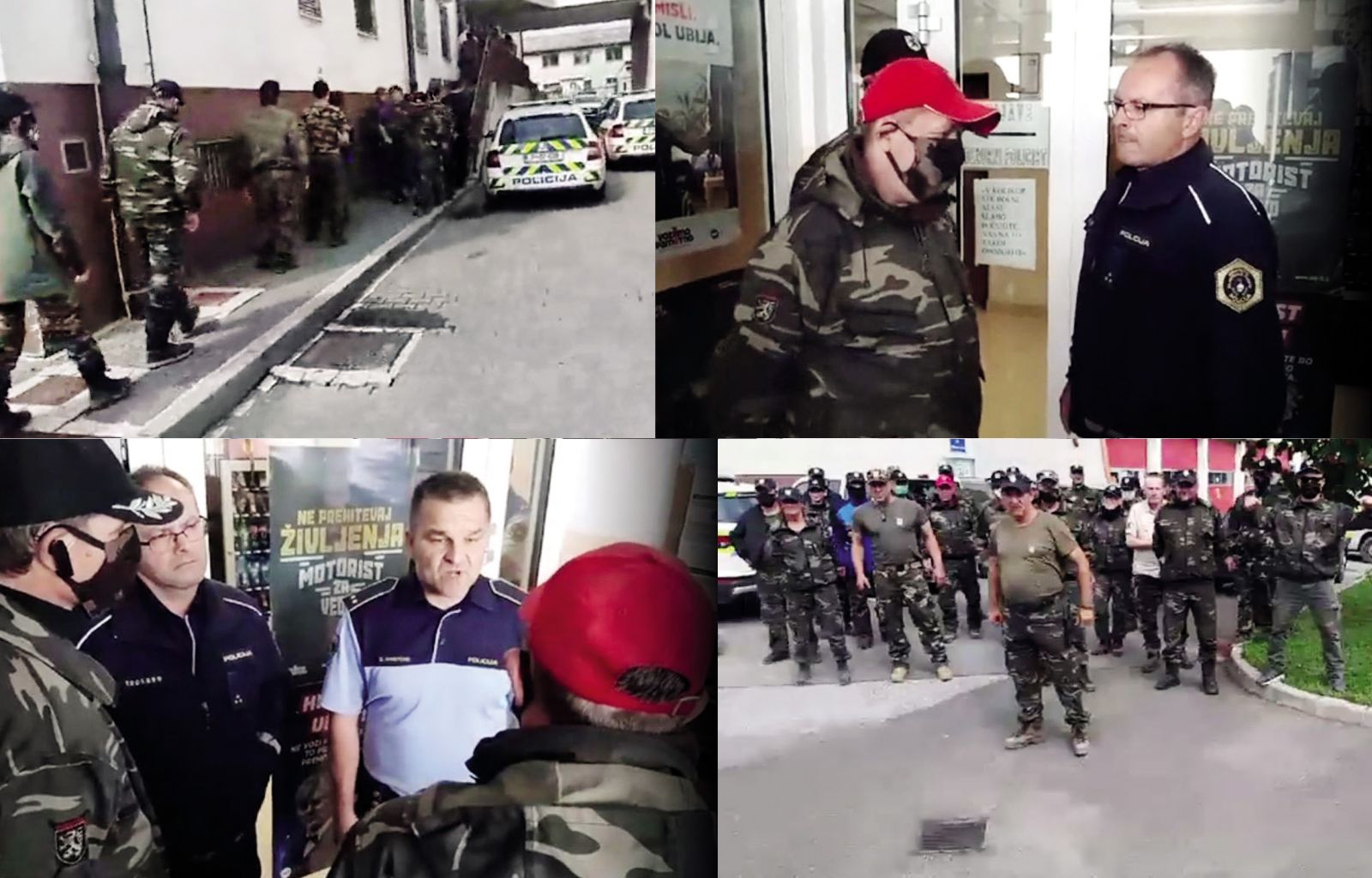 Izseki iz posnetega »prijaznega obiska« pripadnikov paravojaške varde 