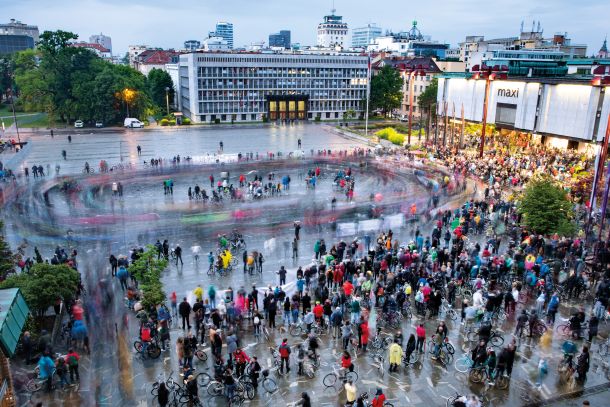 Protest na kolesih, 15. maj, Trg republike, Ljubljana