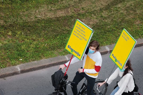 Minister Počivalšek je postal glavna tarča protestnikov na kolesih 