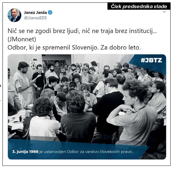 Tvit Janeza Janše