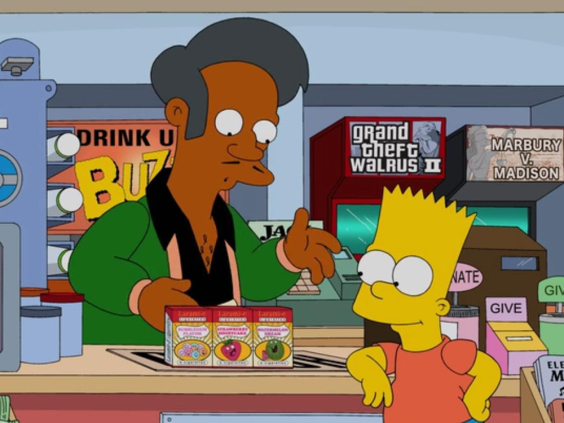Trgovec Apu in Bart v TV seriji Simpsonovi