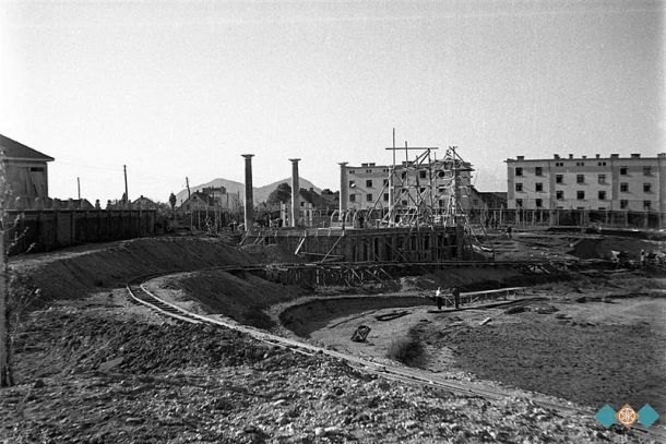 Gradnja Bežigrajskega stadiona leta 1935