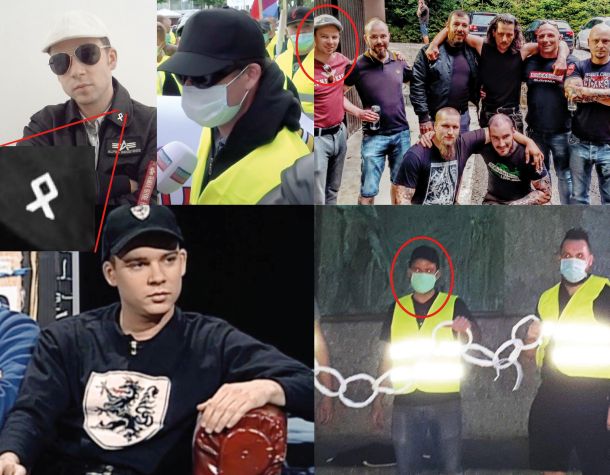 Andrej Okorn, glavni govorec rumenih jopičev, je znan slovenski neonacist, nekdanji vodja skupine za novačenje skrajnežev z imenom Tukaj je Slovenija, ki je v preteklosti sodeloval na shodu v podporo napadalcem na LGBT+ aktivista Mitjo Blažiča, 27. novembra 2012 pa je bil celo vpleten v napad na mirnega protestnika na vstajah v Ljubljani.