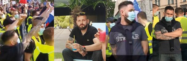 Med najopaznejšimi člani protesta rumenih jopičev je bil Julijan R. iz Šentjurja pri Celju. Prav Julijana so kamere ujele, ko je v žaru protesta pozabil na dogovor in dvignil roko v nacistični pozdrav, gibanje pa se mu je nato odreklo, češ da ga ne poznajo.