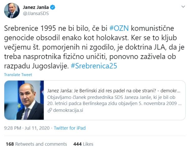 Janez Janša na Twitterju