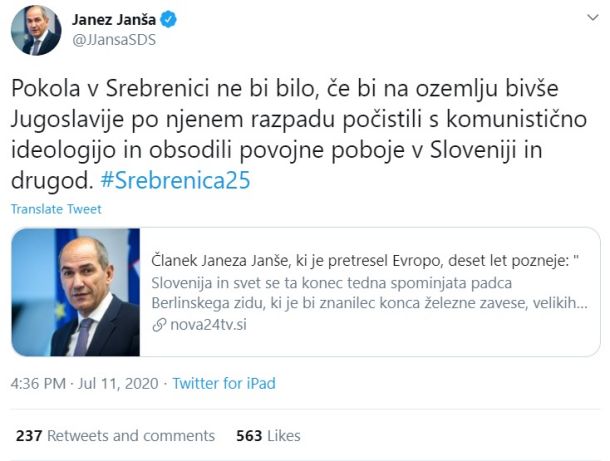 Janez Janša na Twitterju