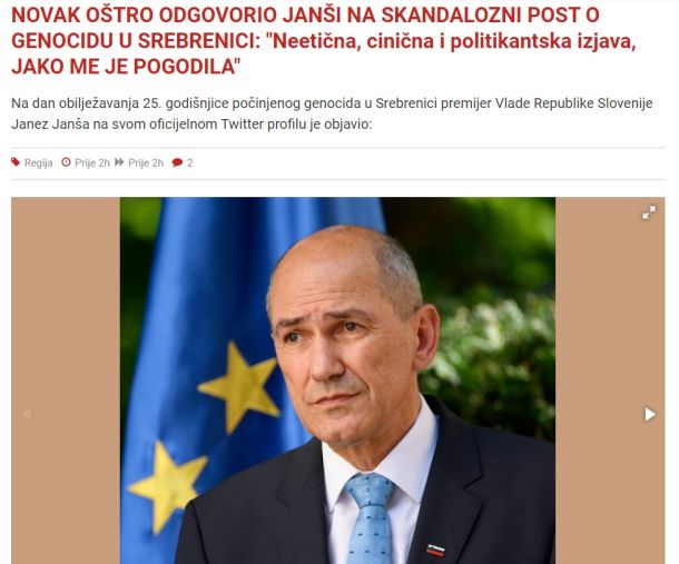 Naslov članka v Slobodni Bosni