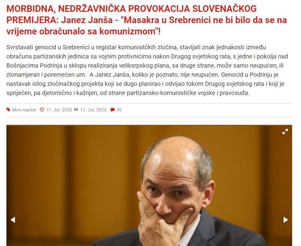 Naslov članka v Slobodni Bosni