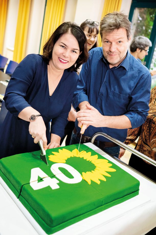 Sopresedujoča stranki Zelenih Annalena Baerbock in Robert Habeck ob 40. obletnici stranke 13. januarja 2020 