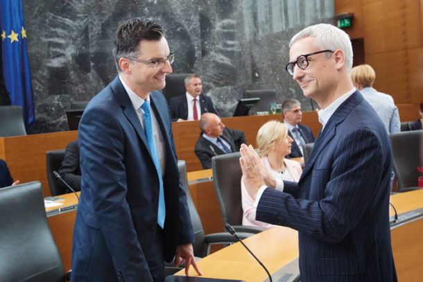 Predsednik vlade Marjan Šarec in njegov minister Jernej Pikalo