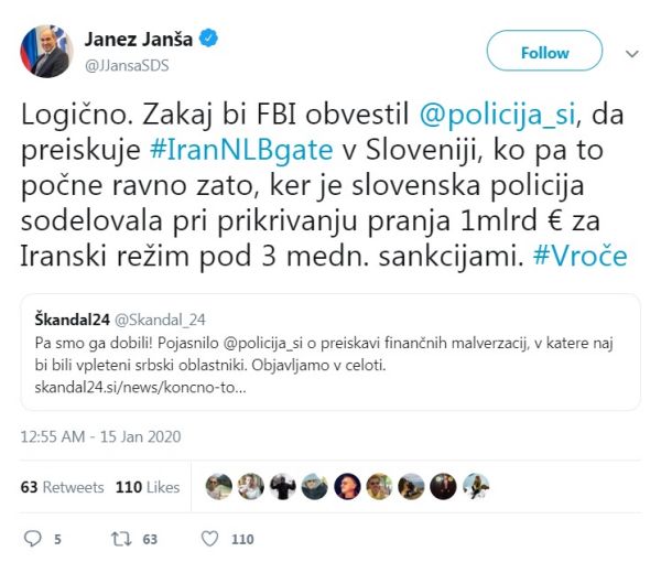 Janšev tvit