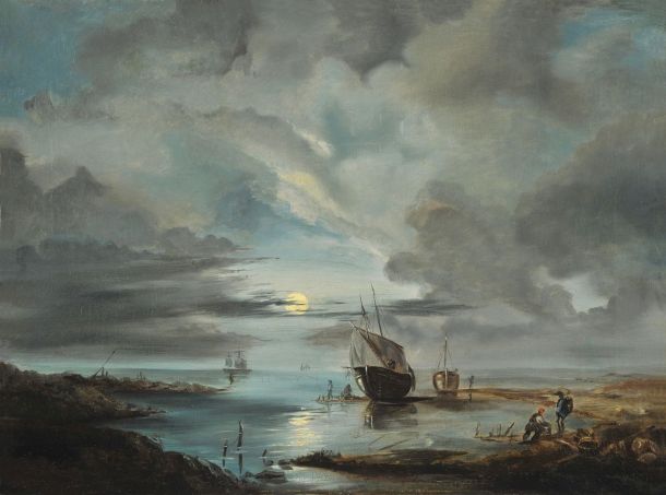 Marija Cecilija Terezija pl. Pettenegg poročena Strahl: Krajina z morjem (Marina v luninem soju)
