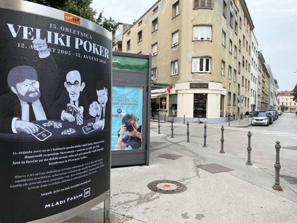 Plakatna akcija na Gregorčičevi v Ljubljani