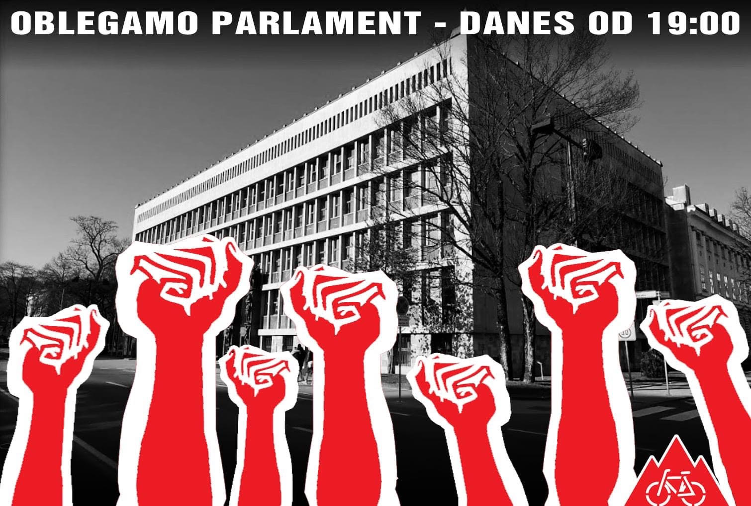 Današnji poziv k obleganju parlamenta v času interpelacije ministra Hojsa