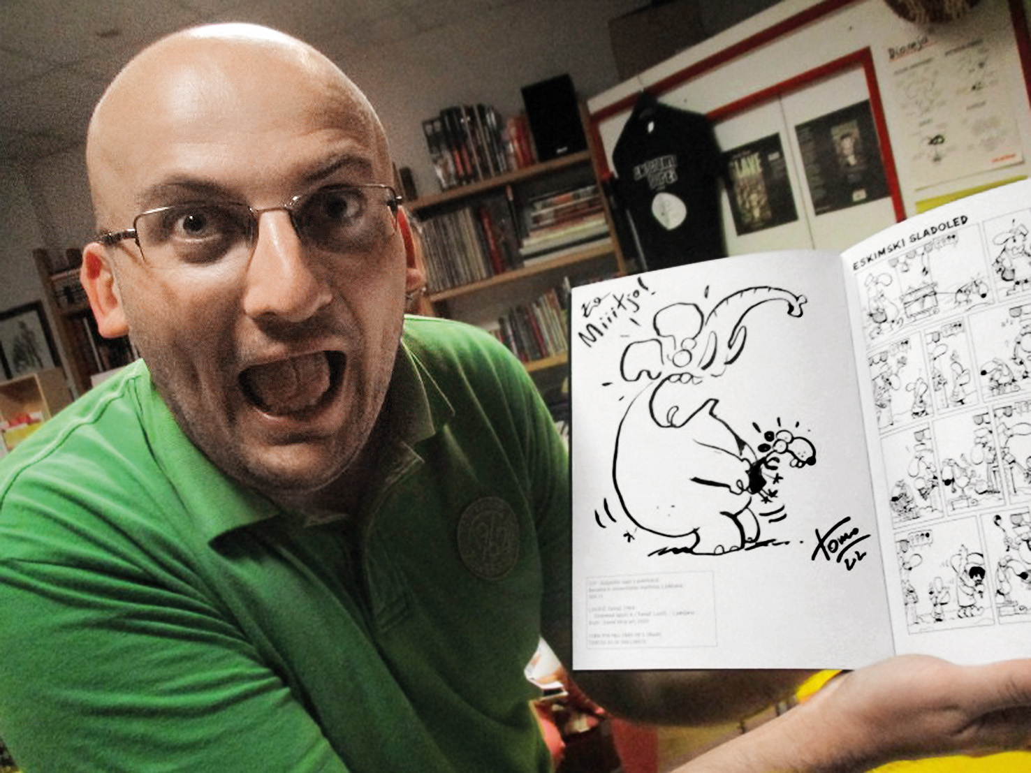 Podpisovanje novega stripa Ekstremni športi 4 Tomaža Lavriča v striparnici Buch | Anže Buh