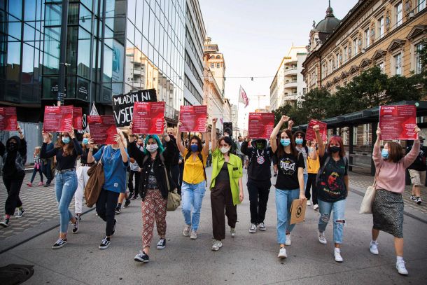Protest mladih podnebnih aktivistov