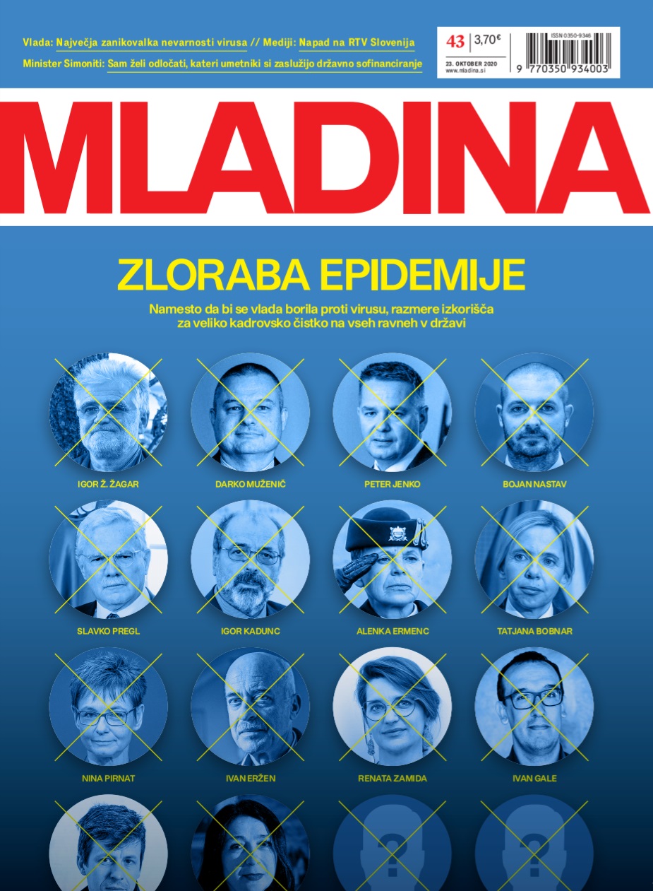 Naslovnica jutrišnje Mladine: ZLORABA EPIDEMIJE