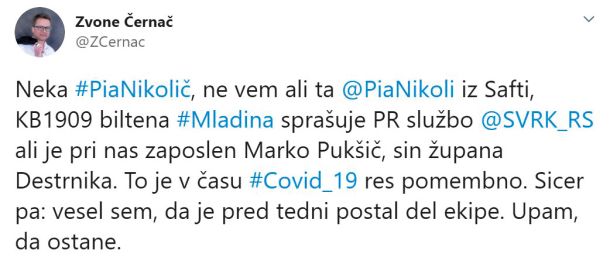 Namesto da bi ministrstvo odgovorilo na vprašanje, se je po Twitterju raje oglasil minister Černač in obračunal z novinarko Mladine. Dostojno, ni kaj. 