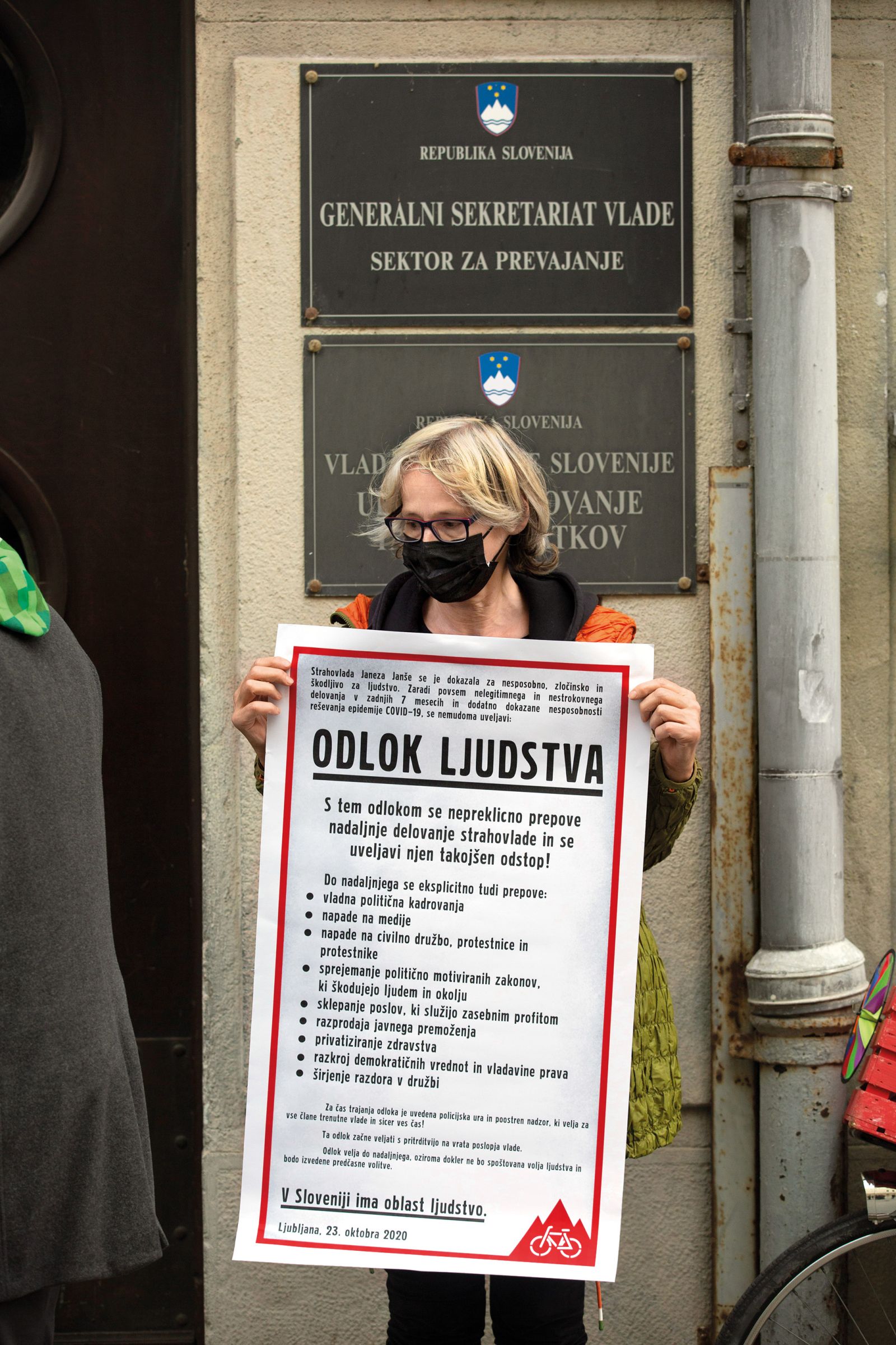 Petkov protest 23. oktobra pred poslopjem vlade