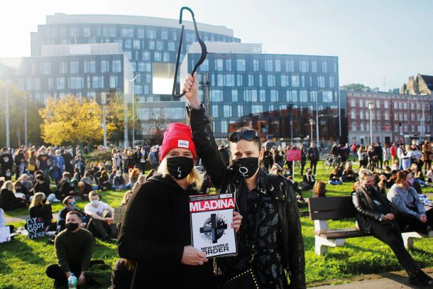 Protest proti razsodbi poljskega ustavnega sodišča, ki uvaja skoraj popolno prepoved splava, 25. oktober 2020, Gdansk, Poljska 