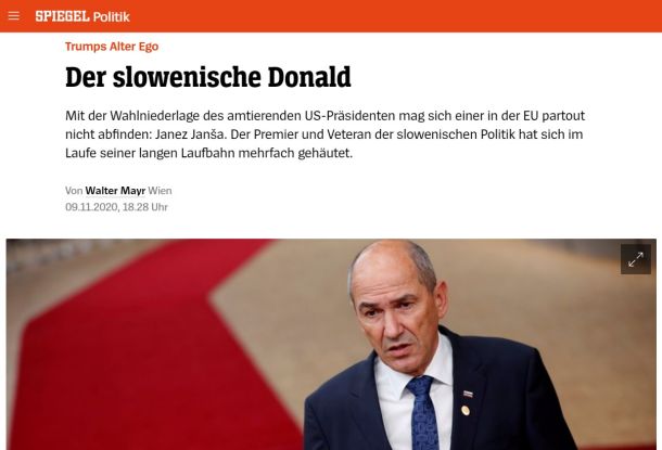 Slovenski Donald: naslovnica Spieglovega članka o Janezu Janši