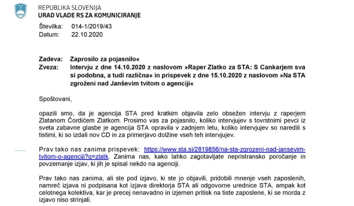 DOKUMENTI: Kako vlada šikanira STA