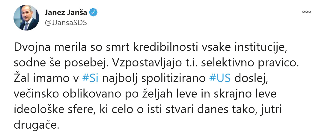 Komentar predsednika vlade Janeza Janše, potem ko je 25. aprila ustavno sodišče zapovedalo redno preverjanje upravičenosti ukrepov v povezavi z epidemijo. 
