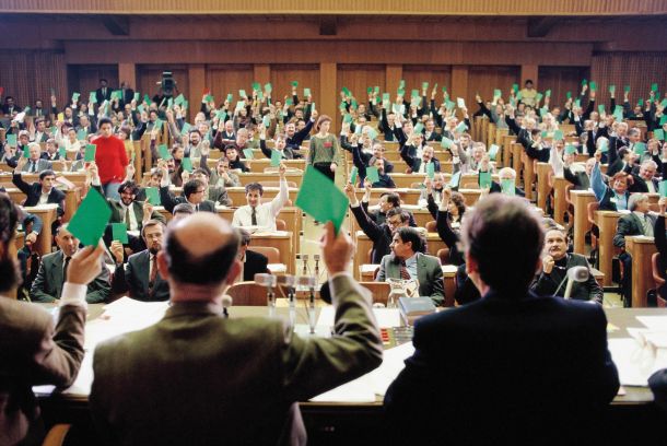 6. decembra 1990 je bilo v skupščini glasovanje o Zakonu o plebiscitu o neodvisnosti in samostojnosti Republike Slovenije. 