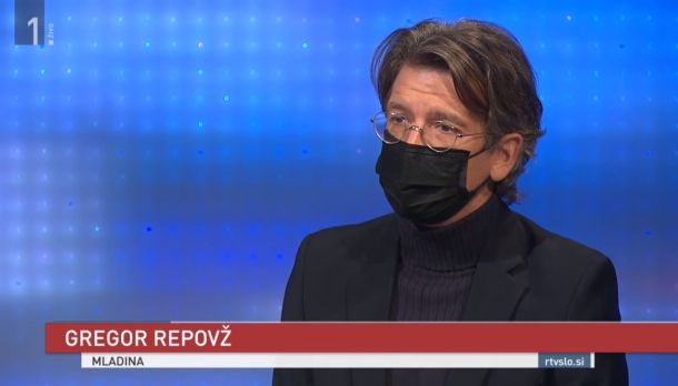 Grega Repovž v oddaji Politično s Tanjo Gobec na TV Slovenija