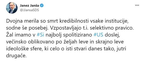Komentar predsednika vlade Janeza Janše, potem ko je 25. aprila ustavno sodišče zapovedalo redno preverjanje upravičenosti ukrepov v povezavi z epidemijo. 