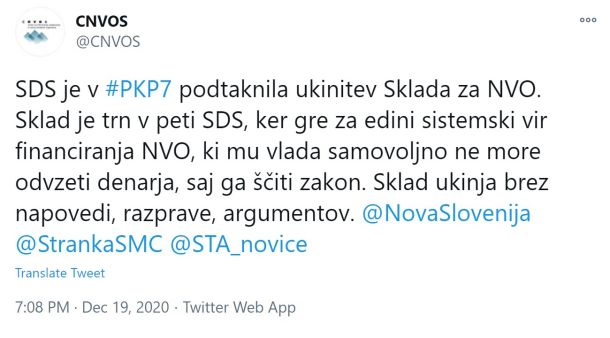 Zapis CNVOS na Twitterju