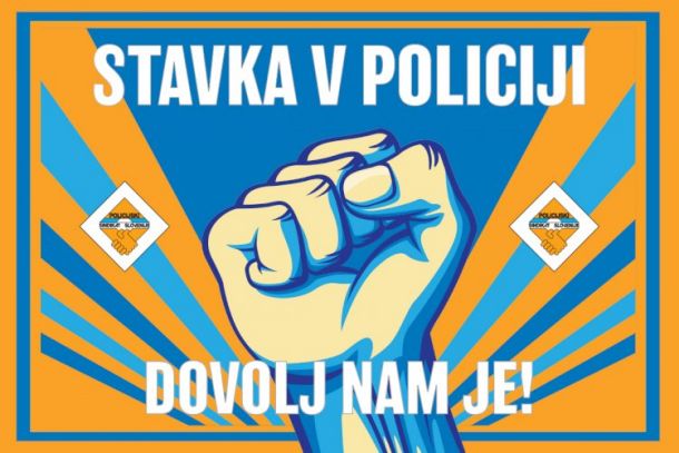 Plakat, ki poziva k stavki