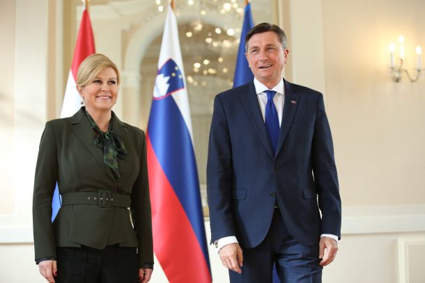 Kolinda Grabar-Kitarović in Borut Pahor danes v Ljubljani 