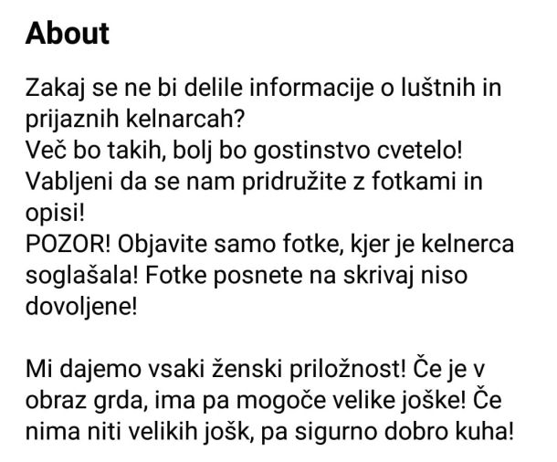 Opis ene od novonastalih seksističnih skupin na Facebooku