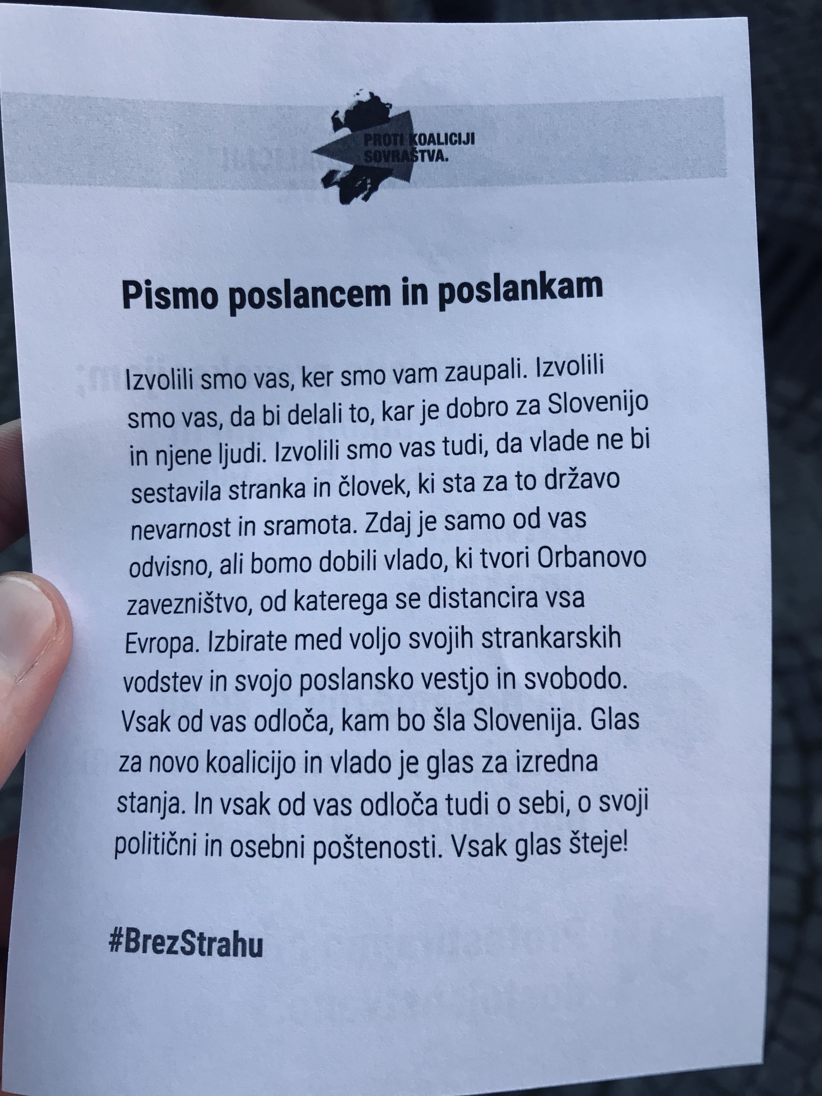 »Izvolili smo vas, da vlade ne bi sestavila stranka, ki je za to državo nevarnost«