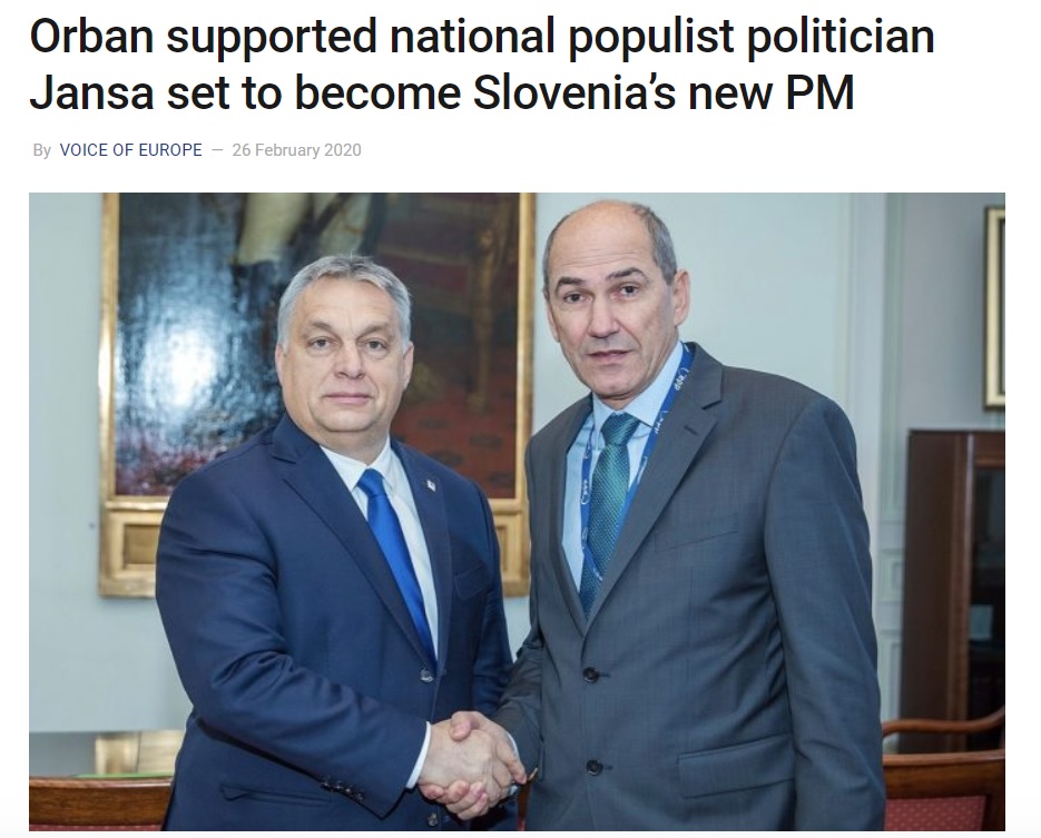 Primer naslova v tujem mediju o Janševi vrnitvi na oblast 