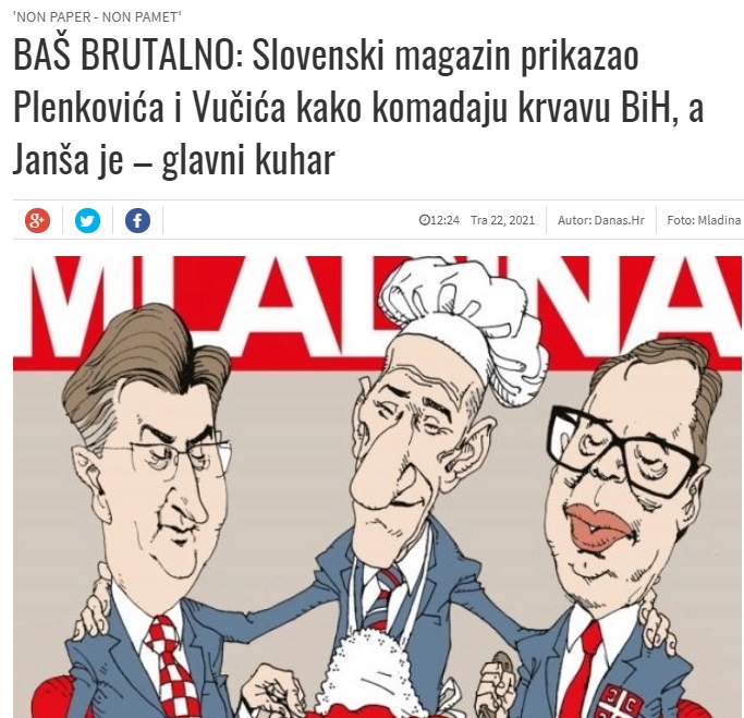 Naslov članka hrvaškega portala NET.HR