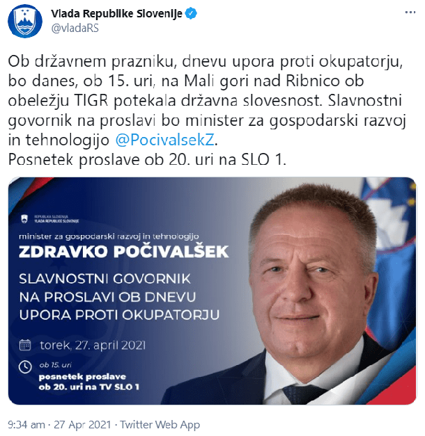 Vlada v žerjavico pošilja Zdravka Počivalška, zvečer pa si obeta dobro promocijo na TV Slovenija