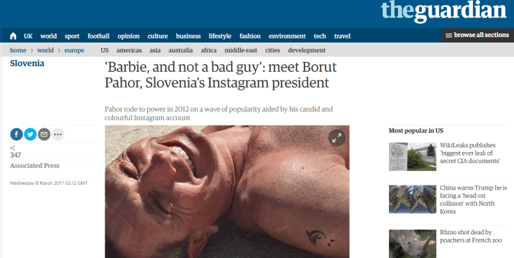 Predsednik kot zvezda instagrama in Barbika v britanskem Guardianu