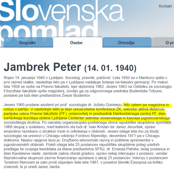 Kratek povzetek Jambrekove biografije na strani Slovenska pomlad