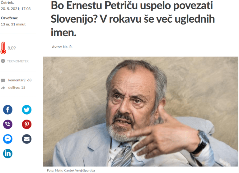Provladni Siol znova v akciji: promocija Petriča kot povezovalca Slovenije
