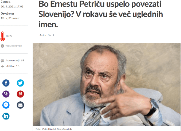 Provladni Siol znova v akciji: promocija Petriča kot povezovalca Slovenije