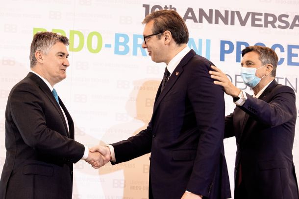 Trije predsedniki na Brdu: Milanović, Vučić in Pahor