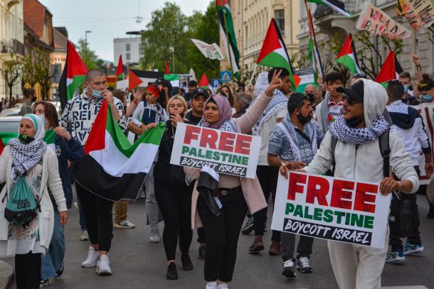 Protest v podporo Palestini v Ljubljani